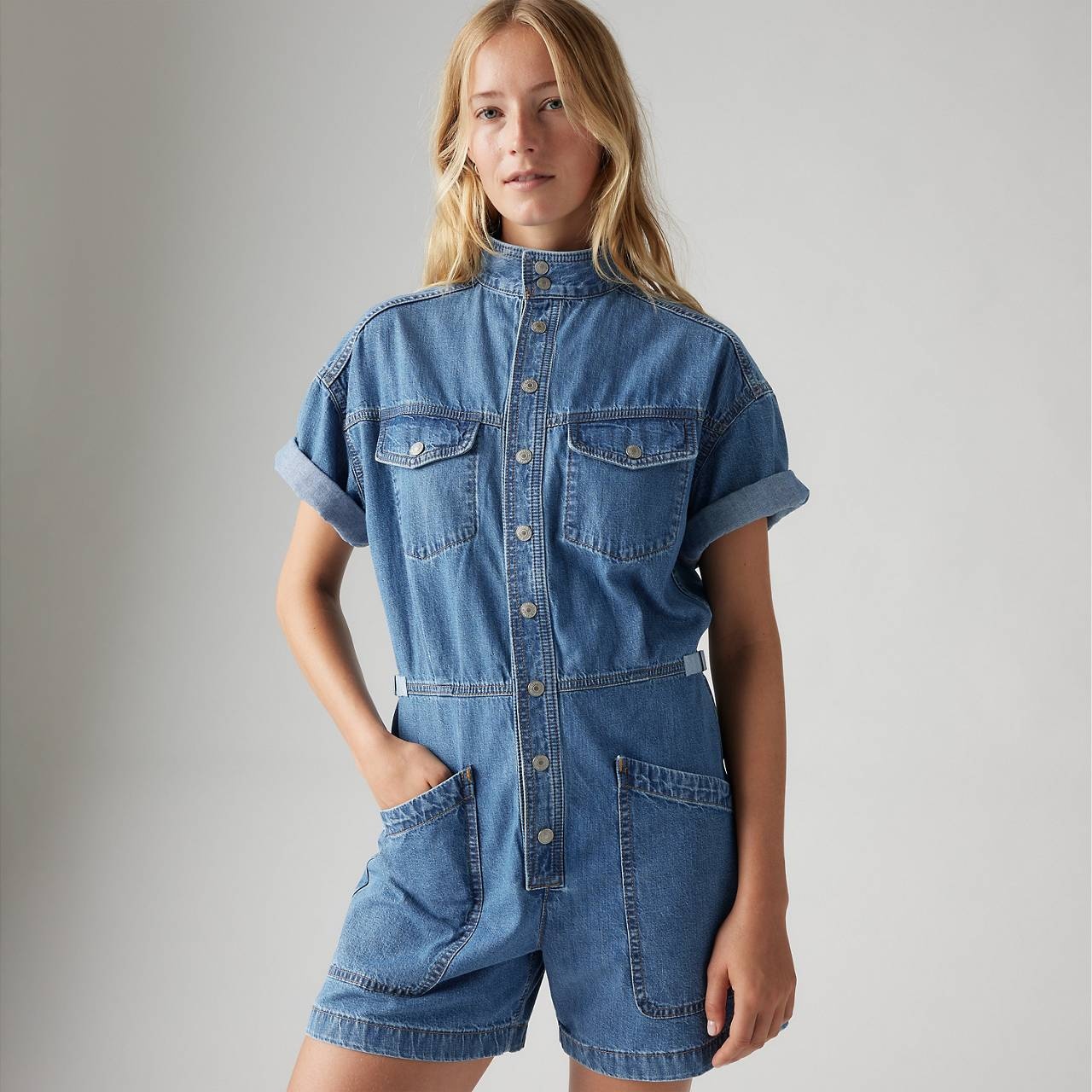 SHORT SLEEVE SURPLUS ROMPER - 5