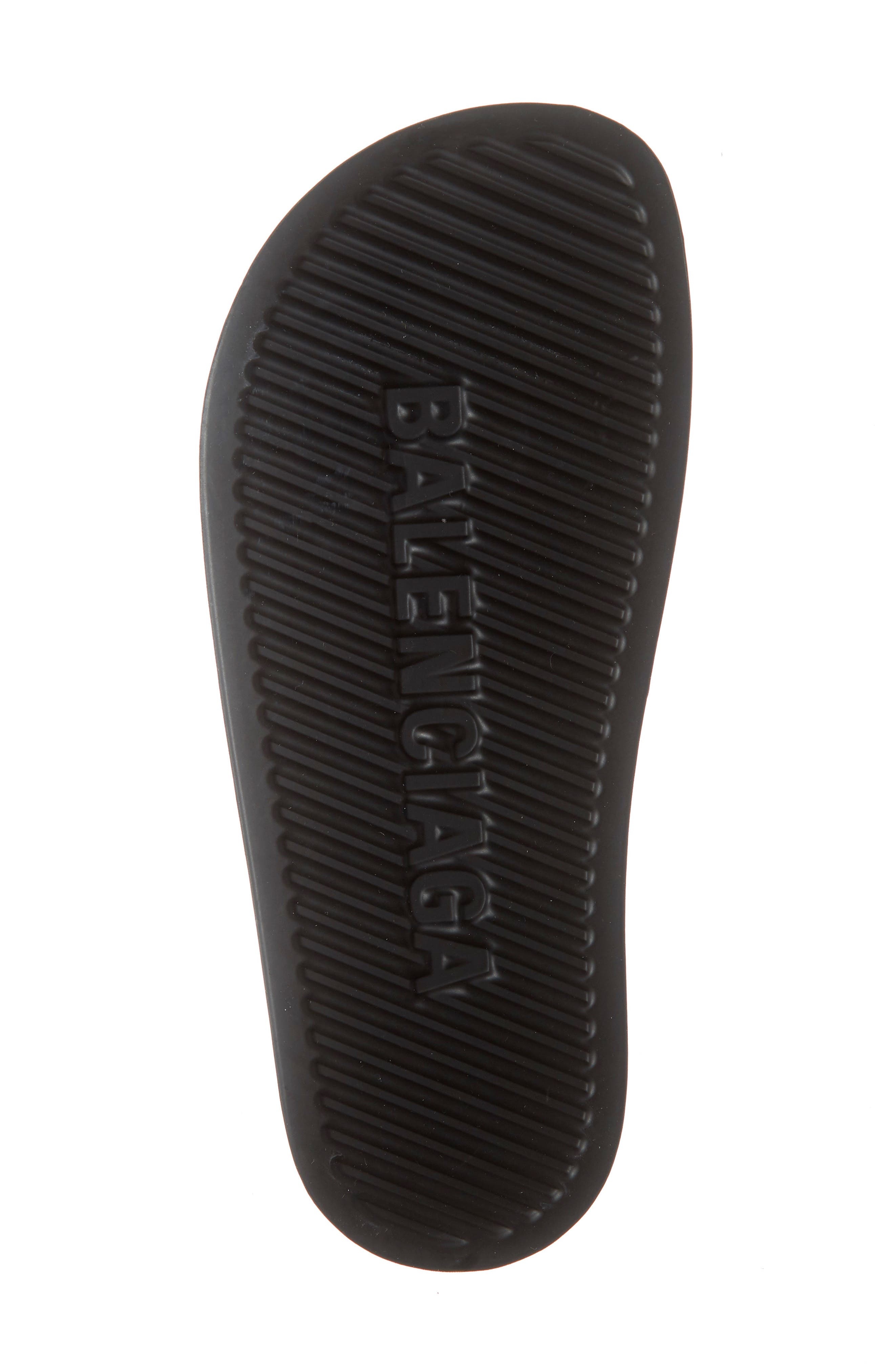Balenciaga Logo Sport Slide in Black/white at Nordstrom - 6