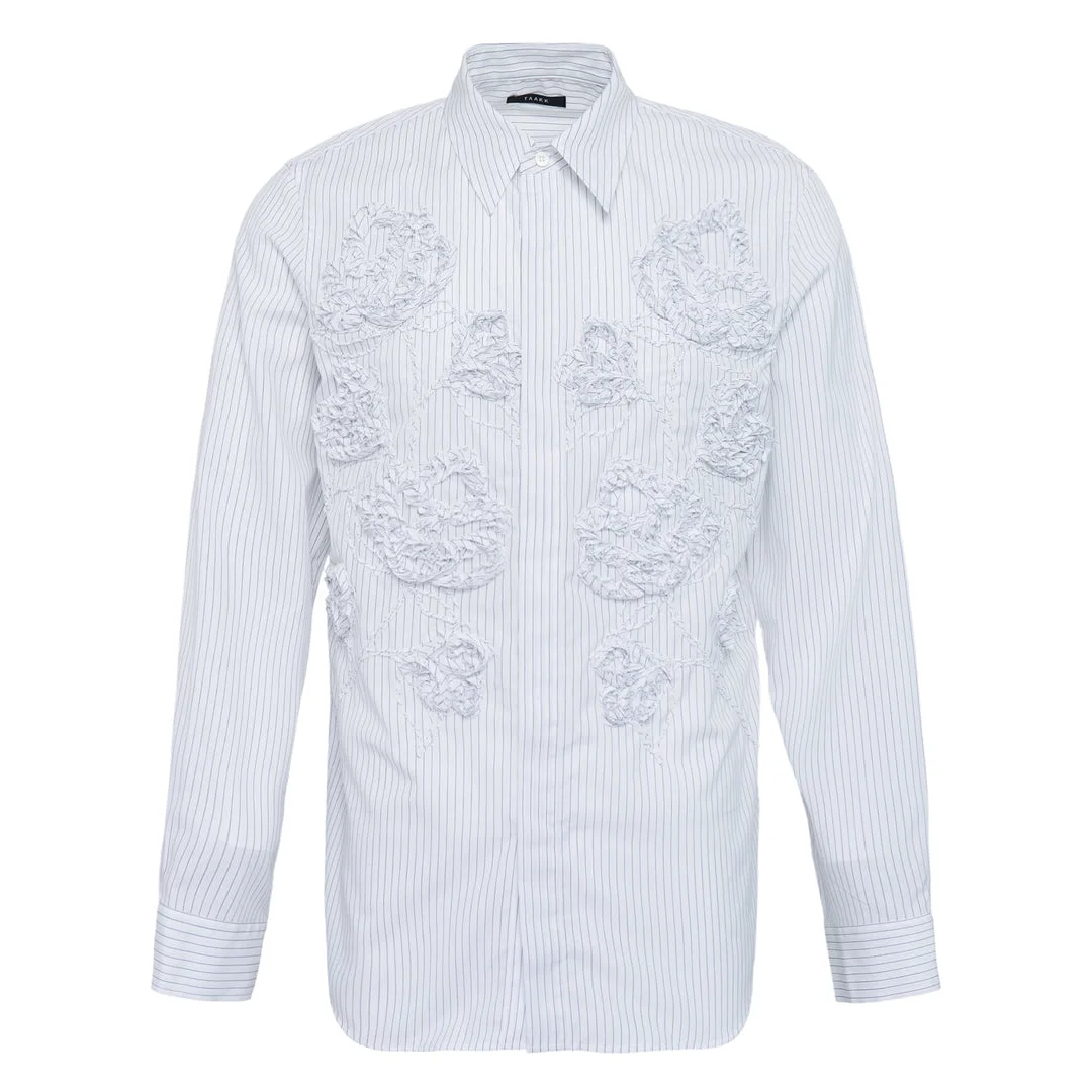 Long Sleeve Stripe Shirt With Patch Detail - 1