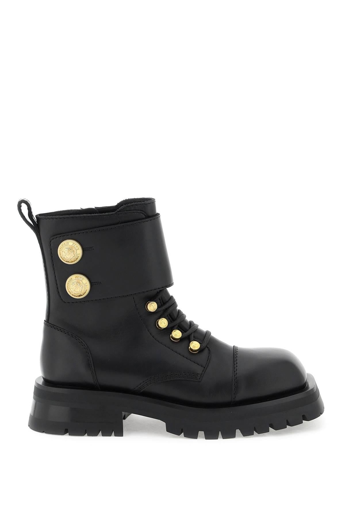 Balmain Leather Ranger Boots With Maxi Buttons - 1