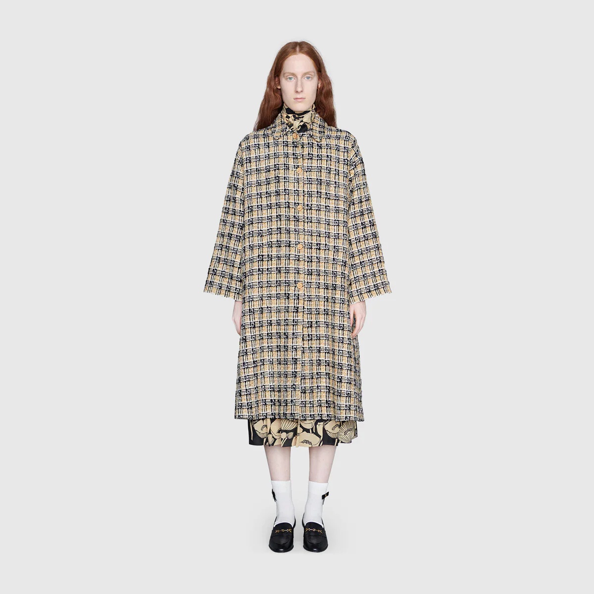 Square G check tweed coat - 3