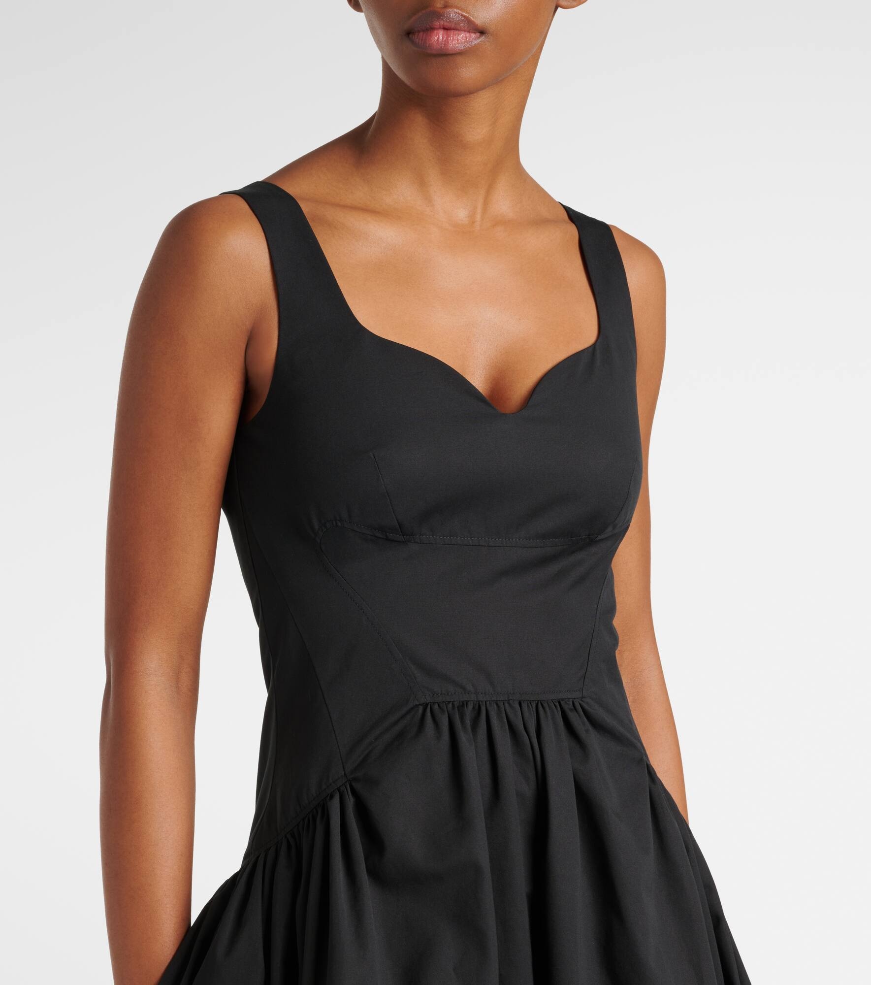 Gathered cotton midi dress - 4