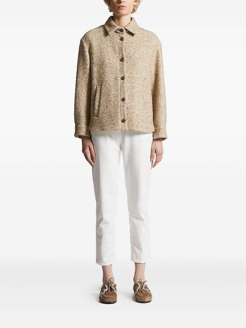 PESERICO herringbone button jacket outlook