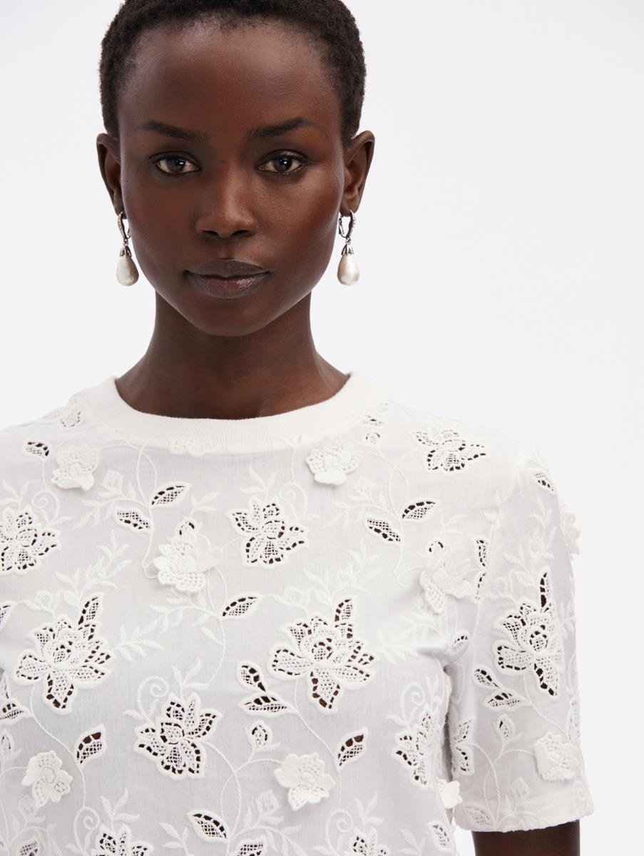 GARDENIA GUIPURE LACE TEE - 5