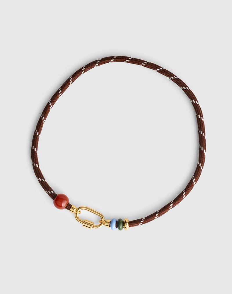 Semiprecious Carabiner Paracord Charm Necklace 3