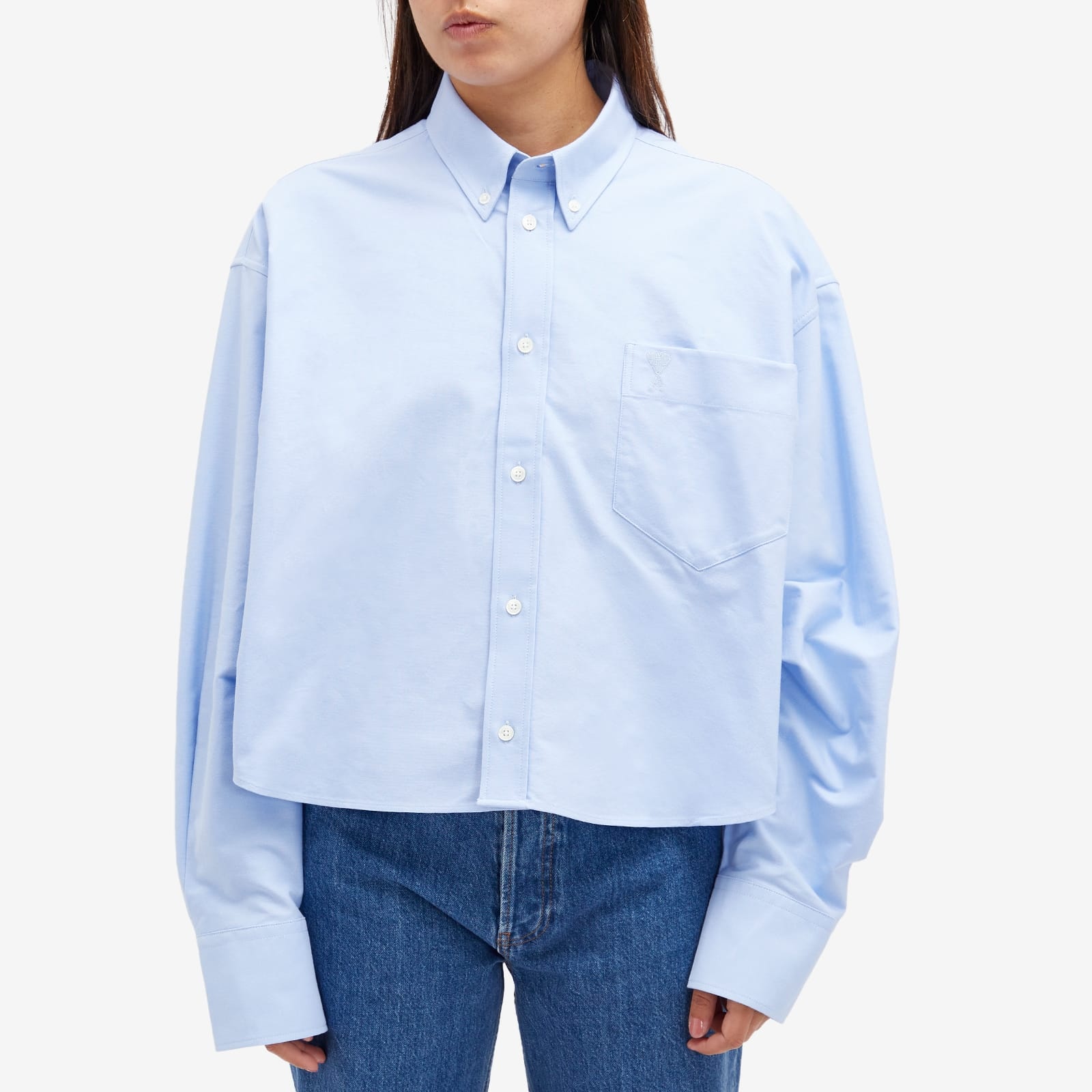 AMI Paris Tonal ADC Cropped Oversized Shirt - 2