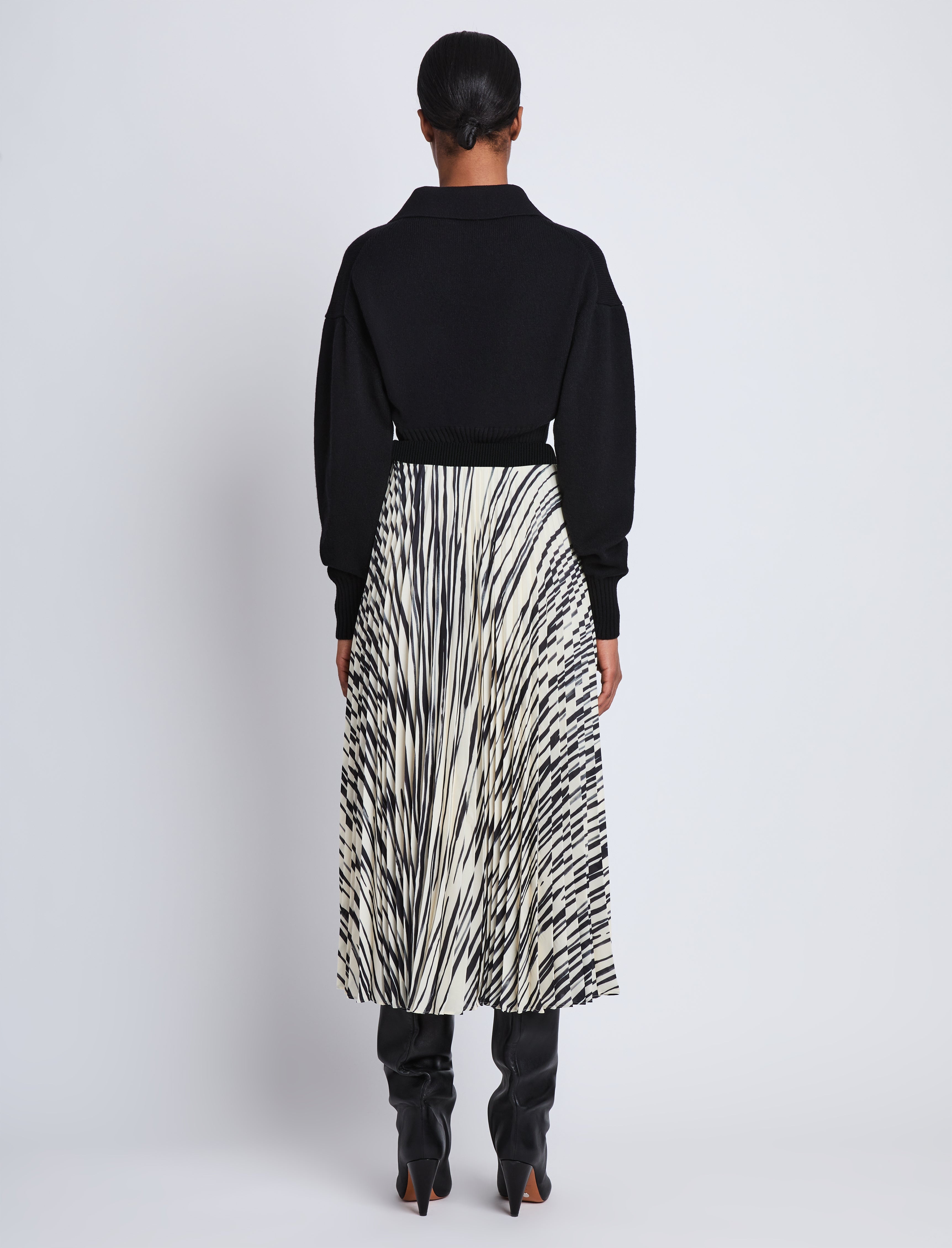 Korine Skirt in Printed Sheer Pleated Chiffon - 4