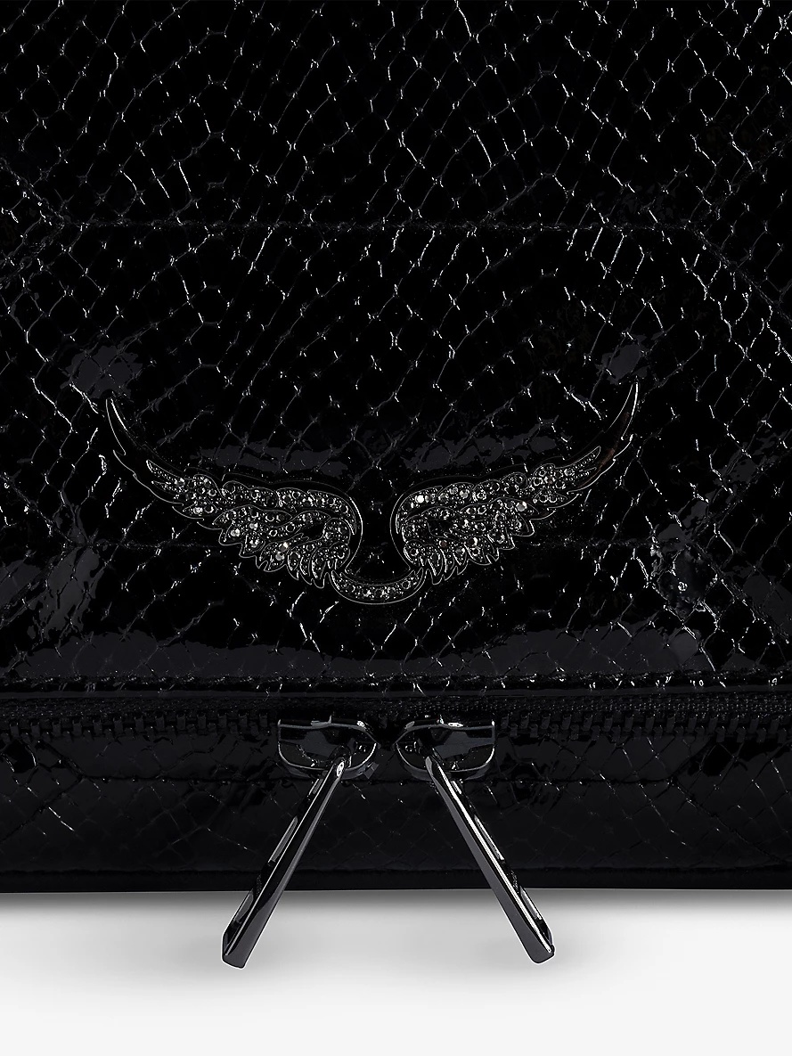 Rock croc-embossed leather cross-body bag - 2