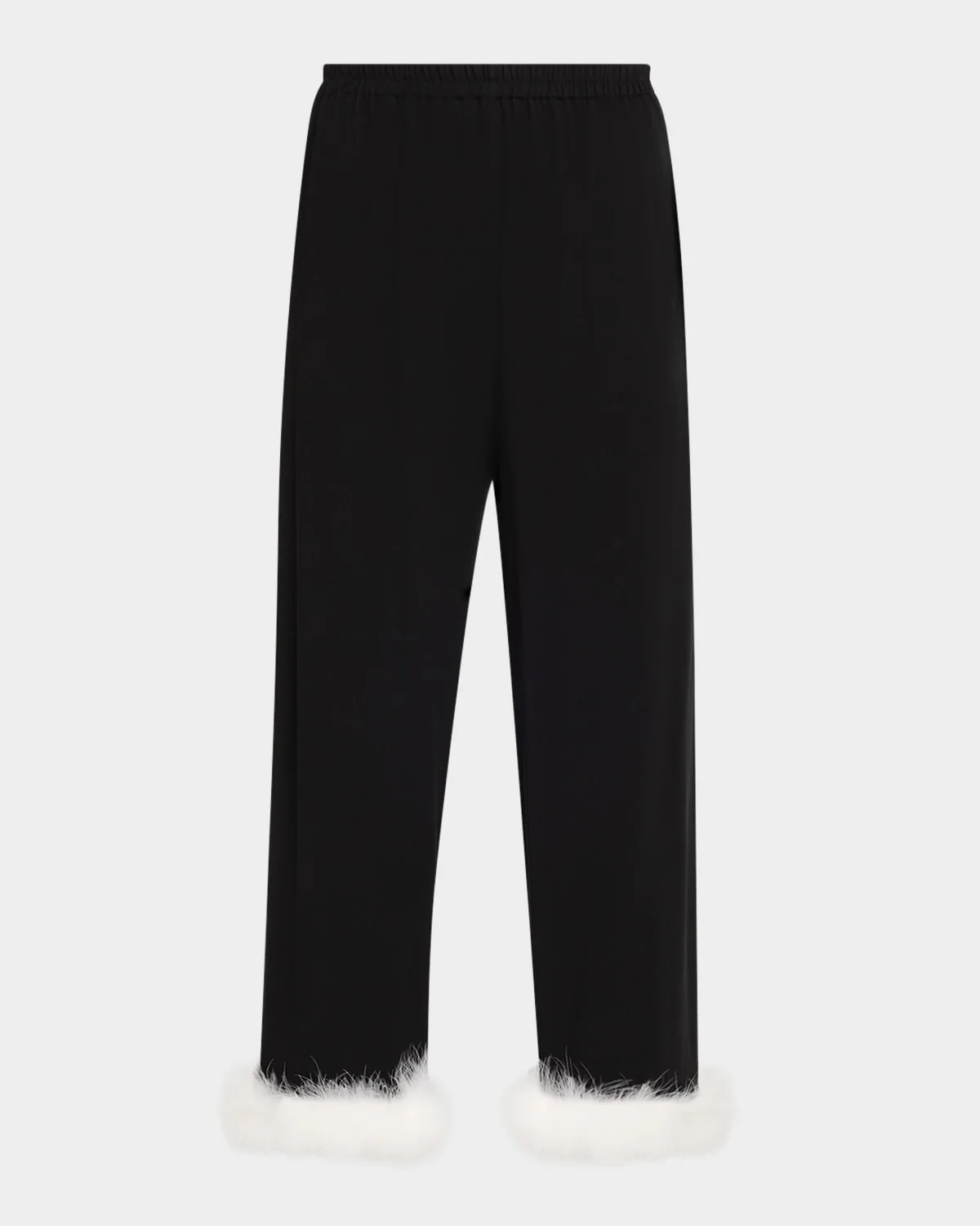 Cropped Feather-Cuff Viscose Pants - 1