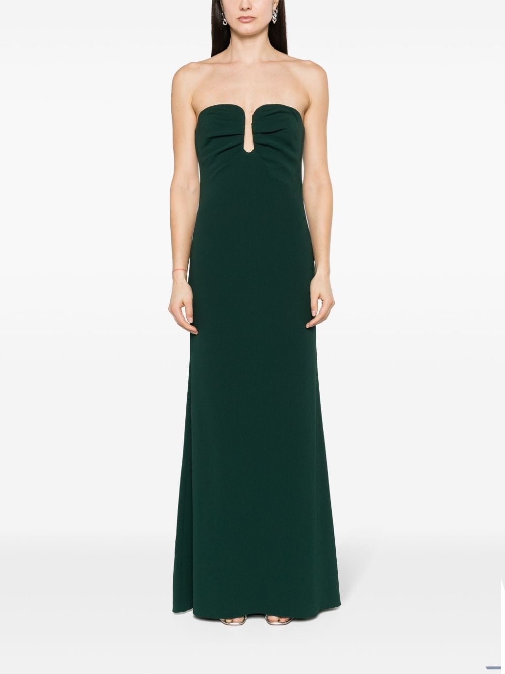 strapless crepe gown - 6