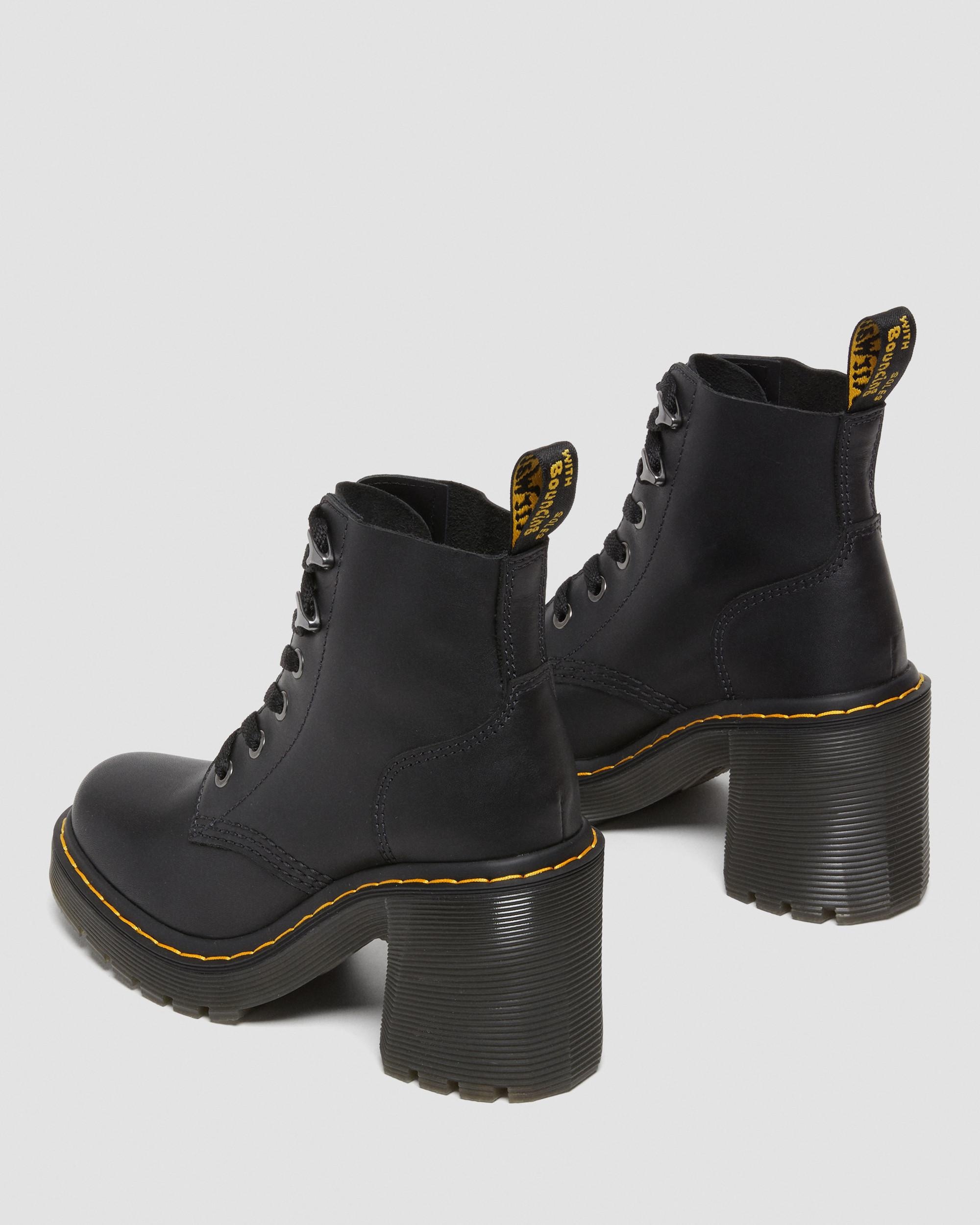 Jesy Sendal Leather Lace Up Flared Heel Boots - 11
