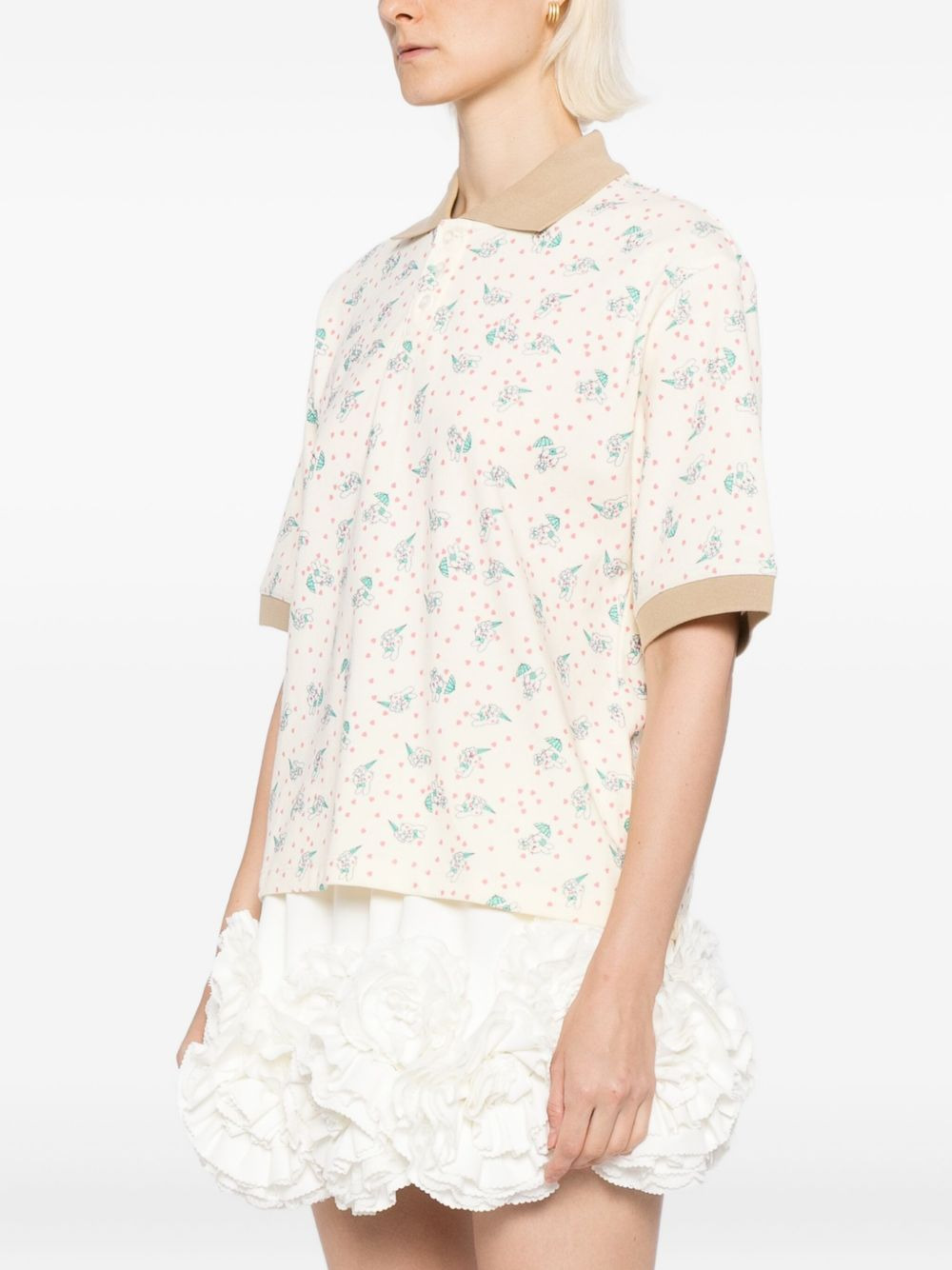 bunny-print polo shirt - 3