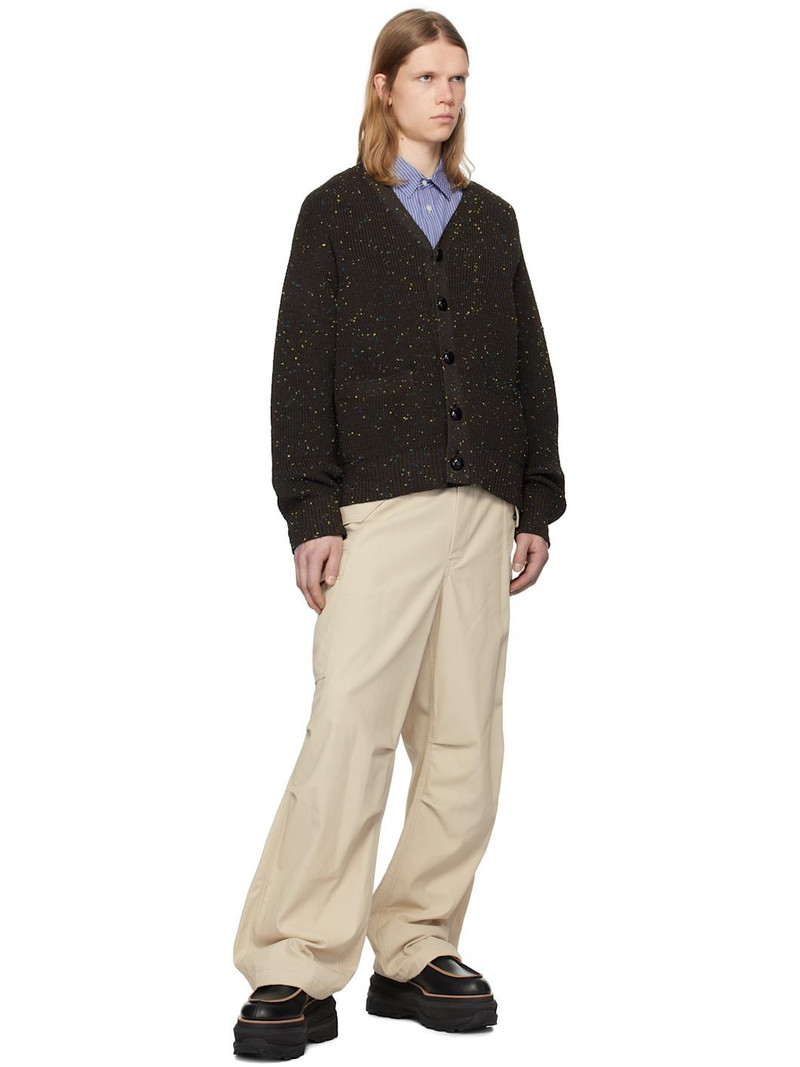 sacai Brown Nep Yarn Knit Cardigan outlook