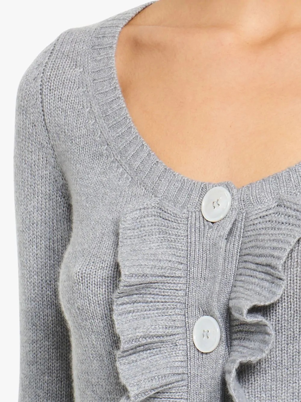 cropped ruffle knitted cardigan - 5