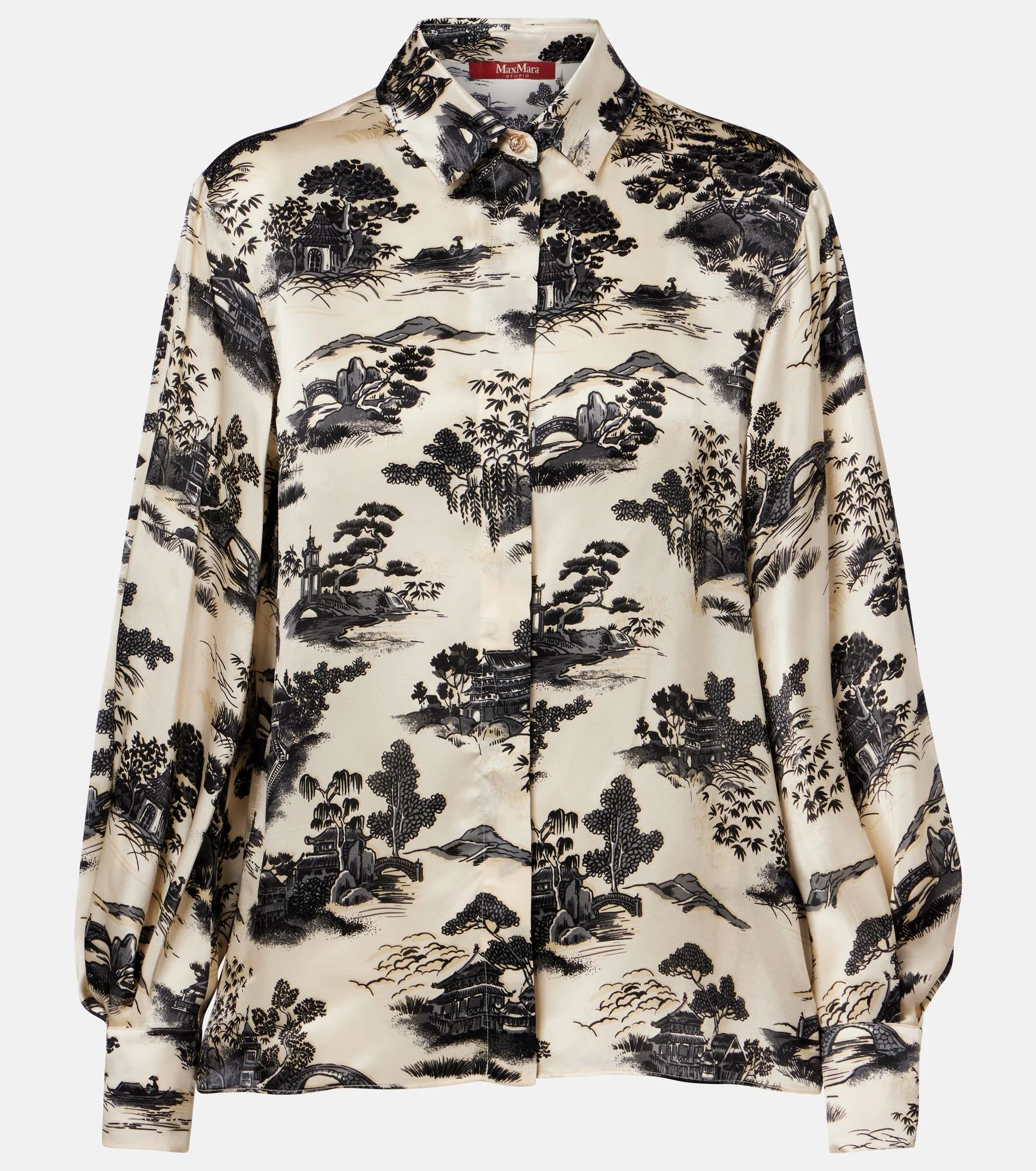 Vetro printed silk satin shirt - 1