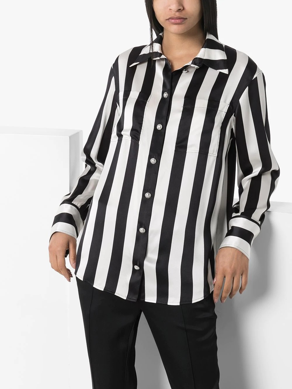 striped silk shirt - 2