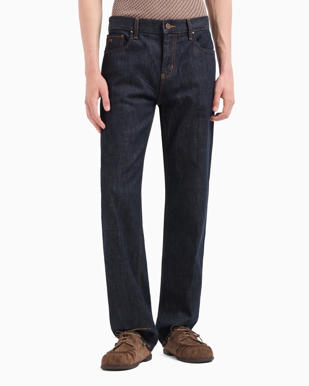 J76 STRAIGHT-FIT DARK BLUE DENIM JEANS - 4