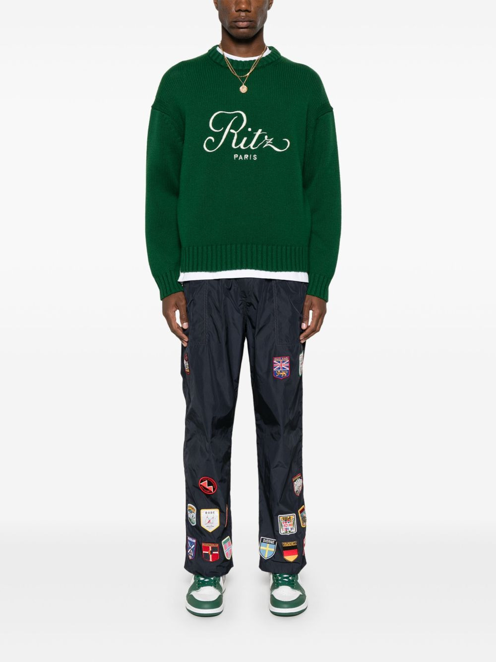 embroidered-logo sweater - 2