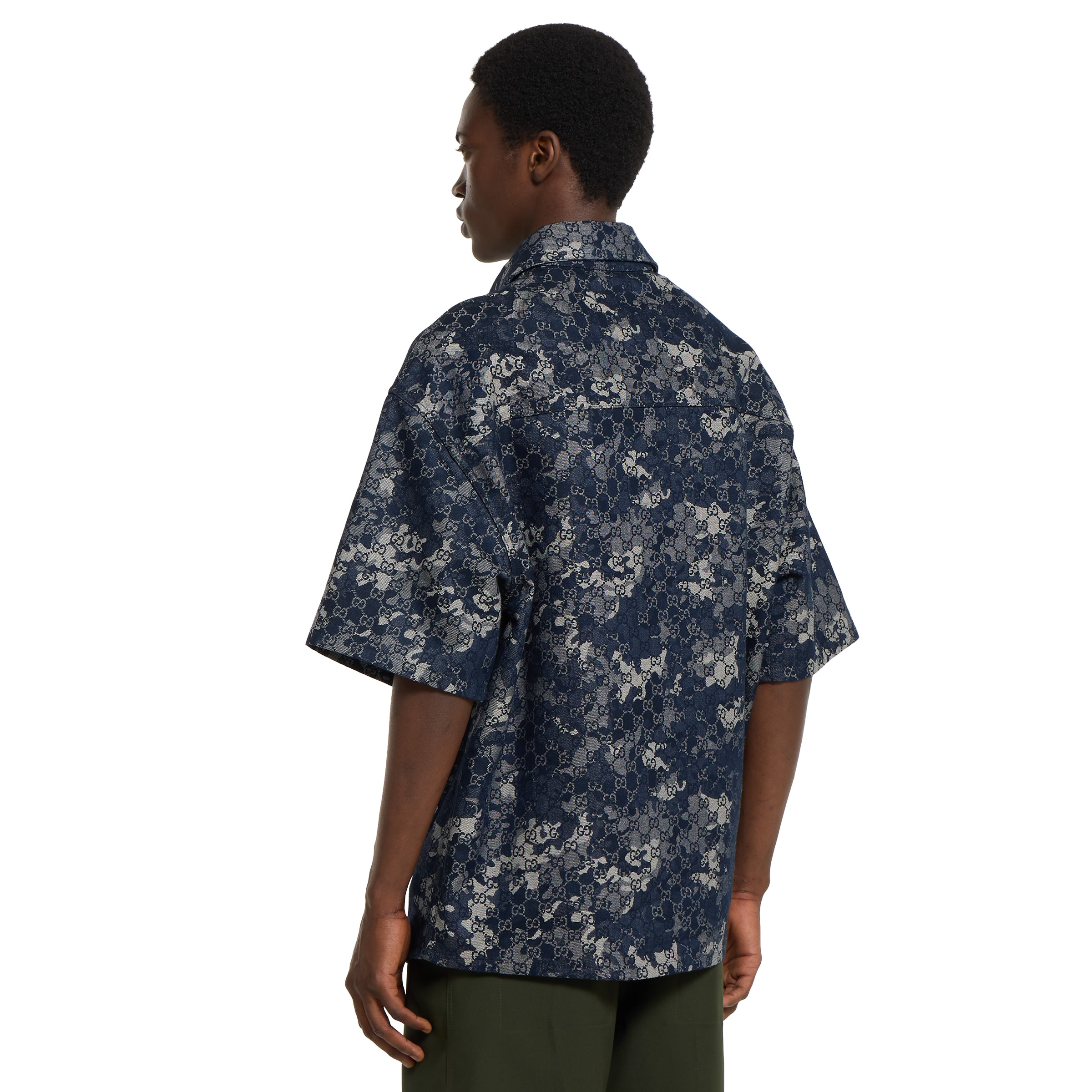 GG jacquard denim shirt - 4
