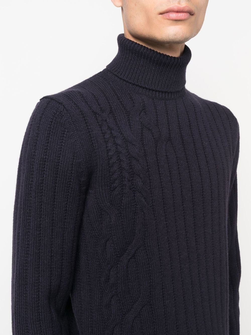 roll-neck cable-knit jumper - 5