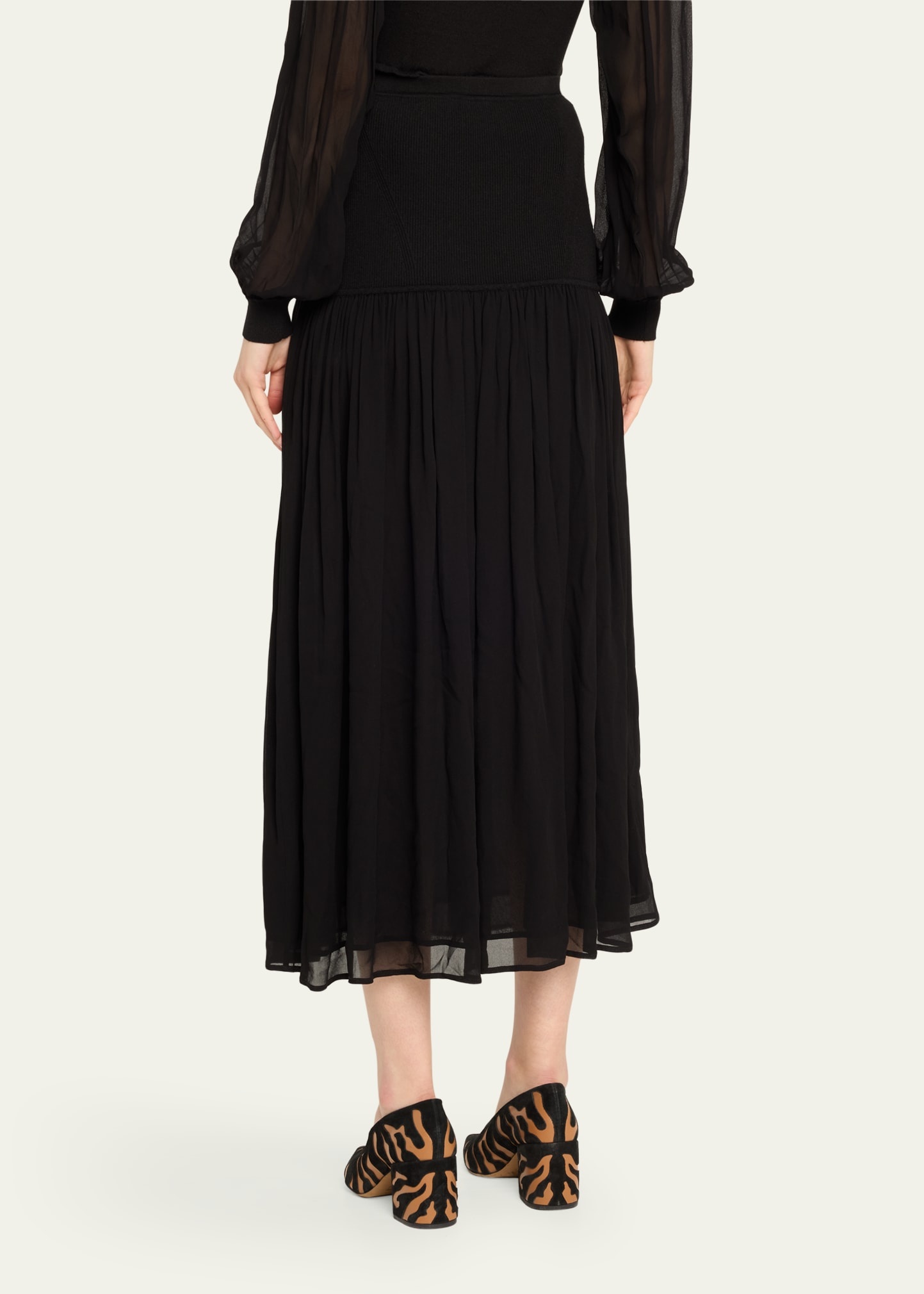 Miya Wool and Silk Drop-Waist Maxi Skirt - 3