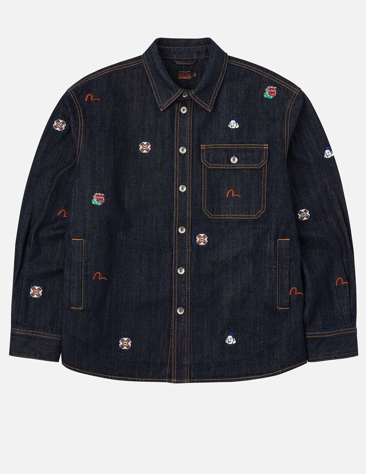 Allover Embroidery Regular Fit Denim Shirt Jacket - 3