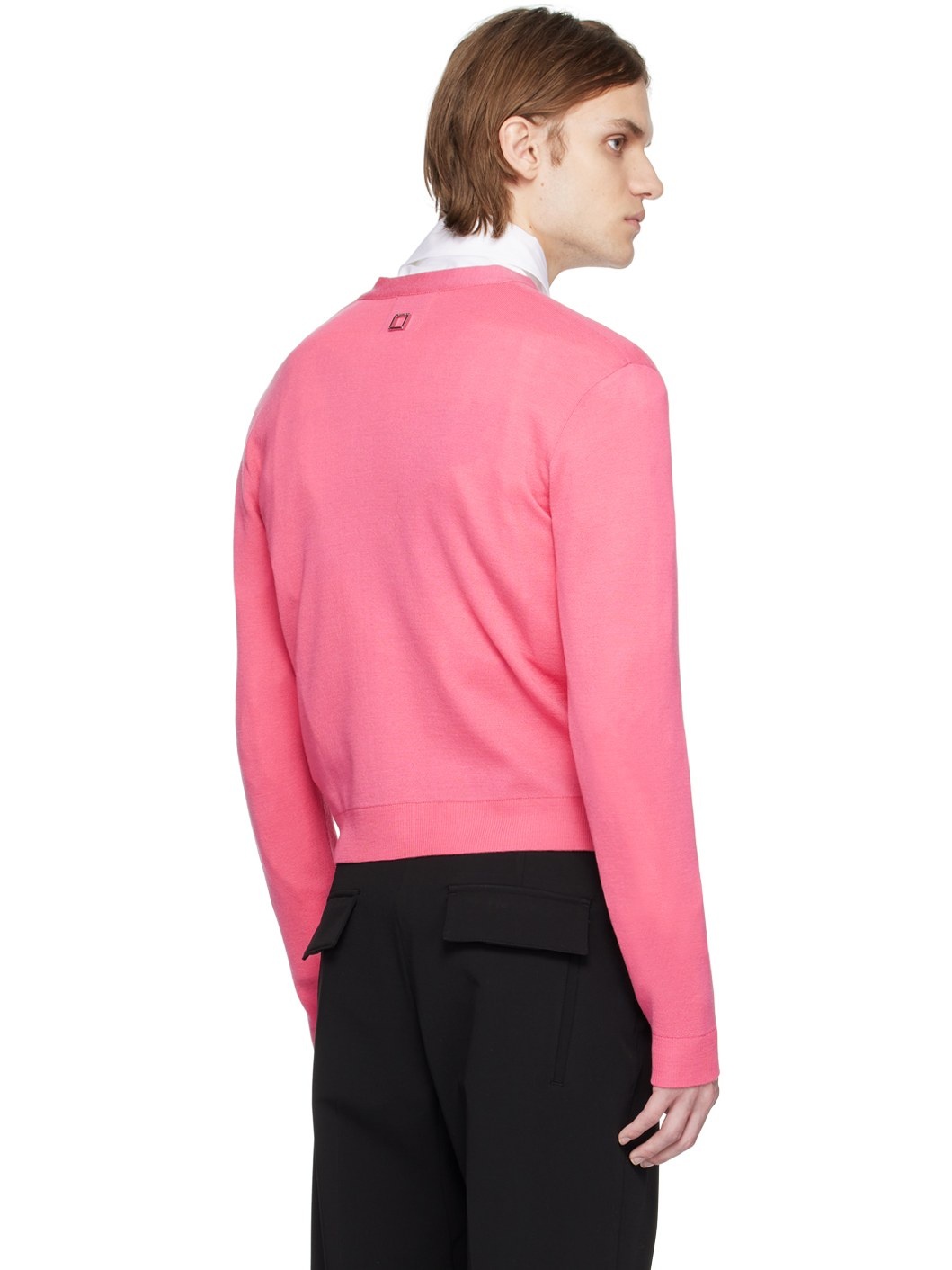 Pink Cropped Cardigan - 3