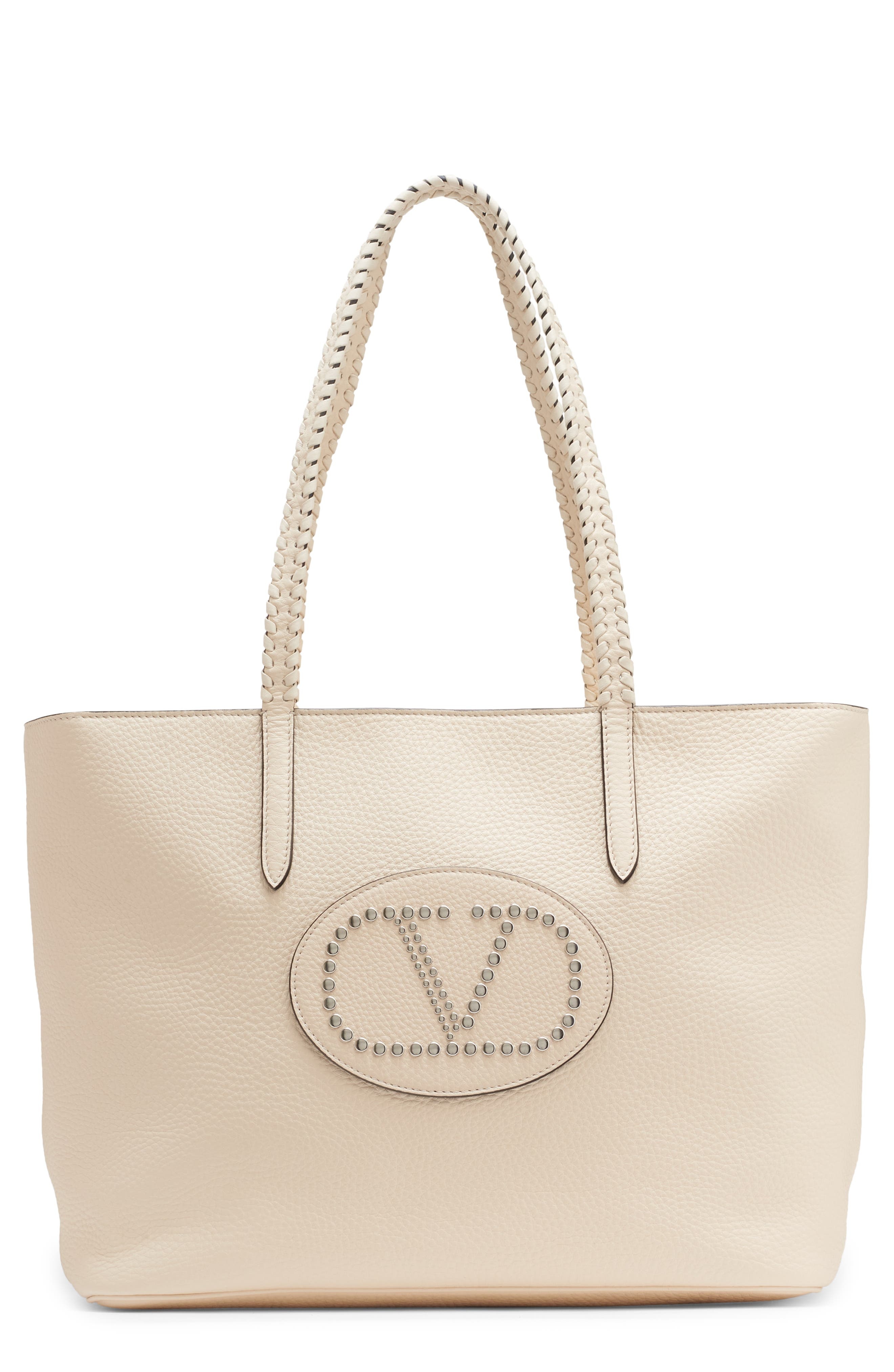 Valentino Garavani Nellcôte Leather Shopper in Light Ivory at Nordstrom - 1