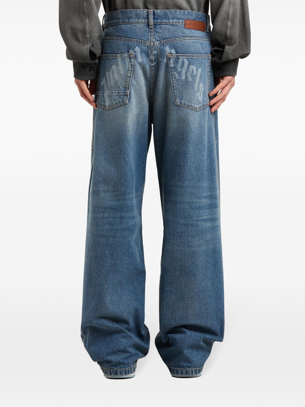 curved logo loose-fit jeans - 5