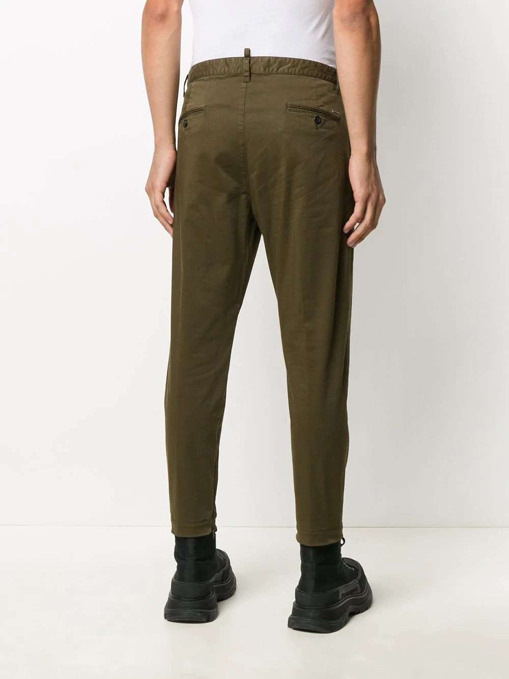 tapered leg cropped trousers - 4