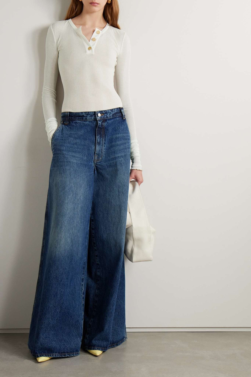 KHAITE Janelle ribbed cotton-blend bodysuit outlook