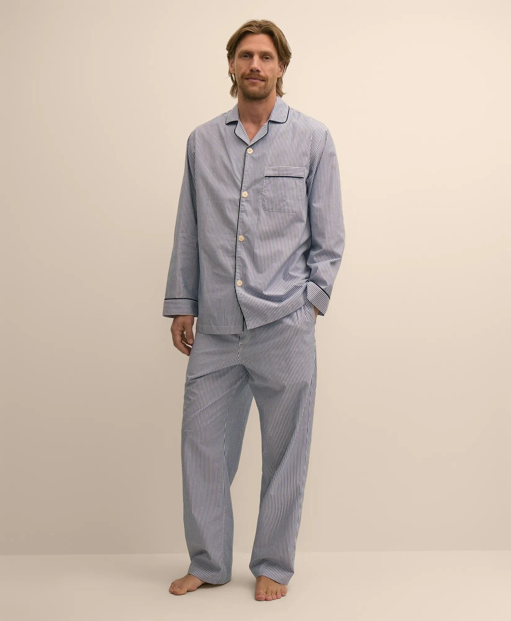 Cotton Broadcloth Striped Pajamas - 1