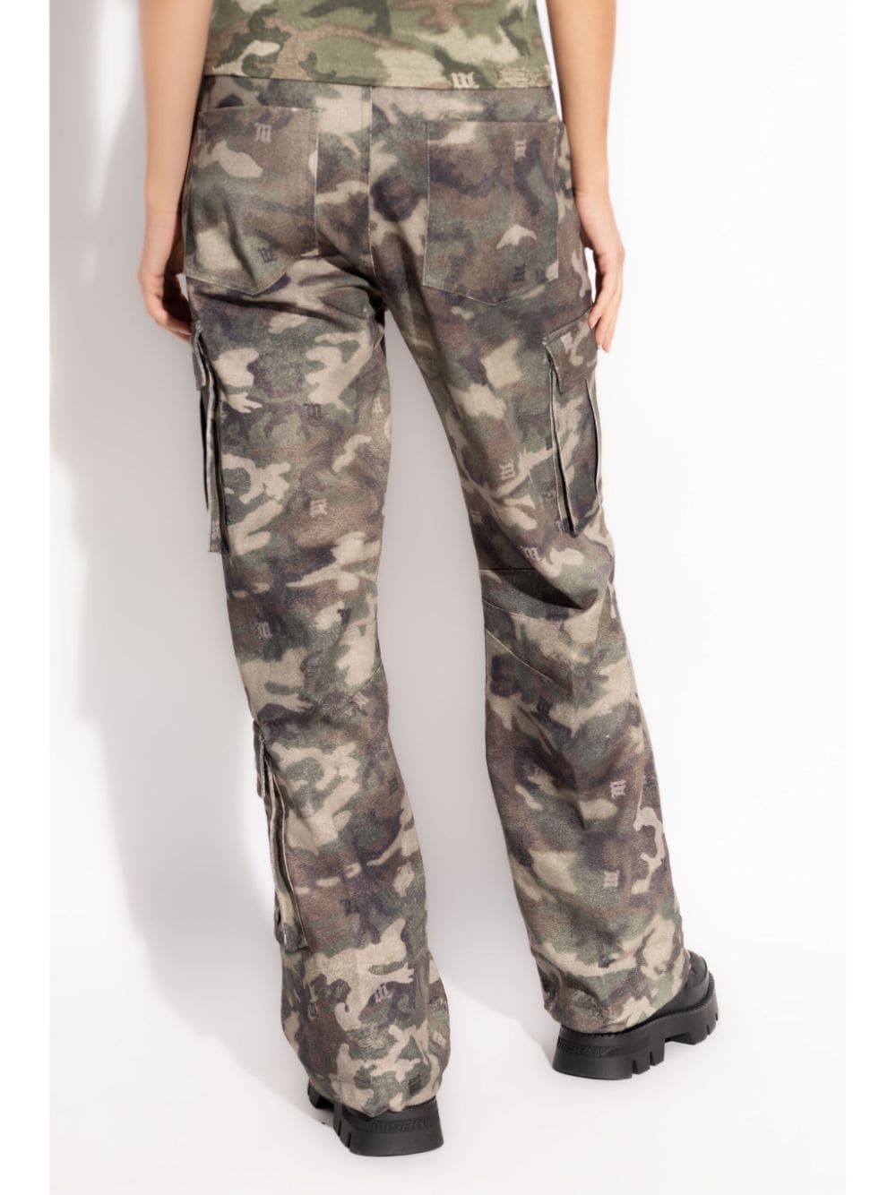 camouflage-print flared trousers - 4