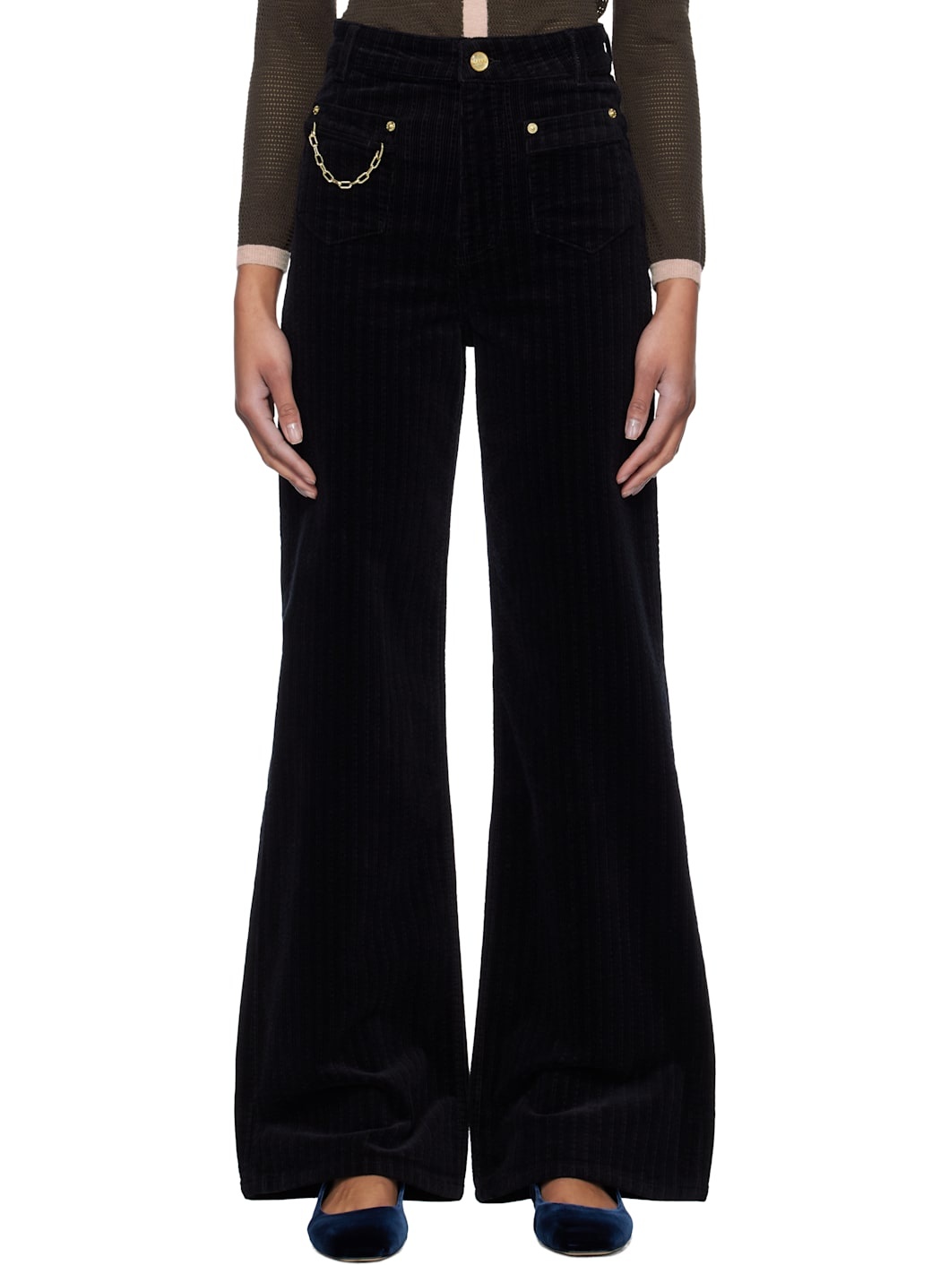 Black Corduroy Magny Trousers - 1