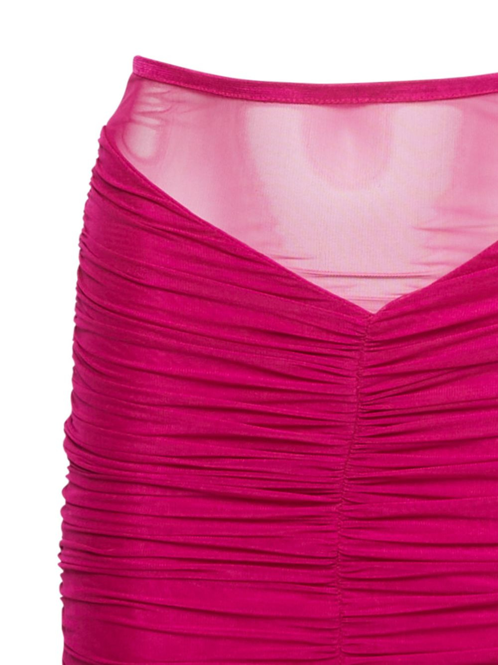 ruched sheer midi skirt - 4