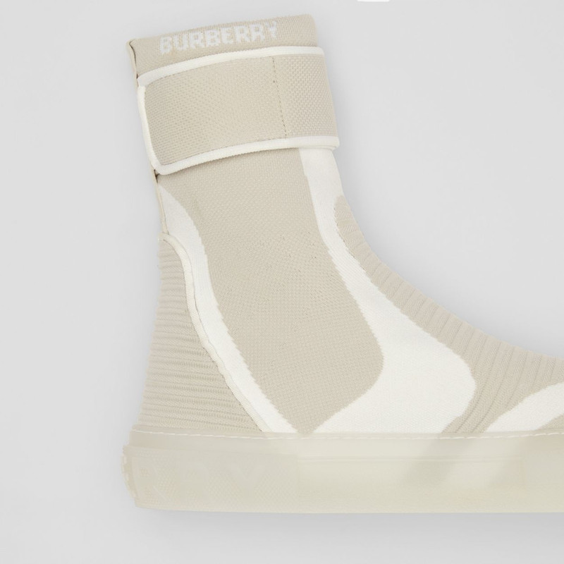 Burberry Knitted Stretch Nylon Sub High-top Sneakers outlook