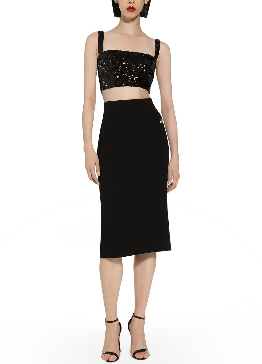 Sequined crop top with straps - 4