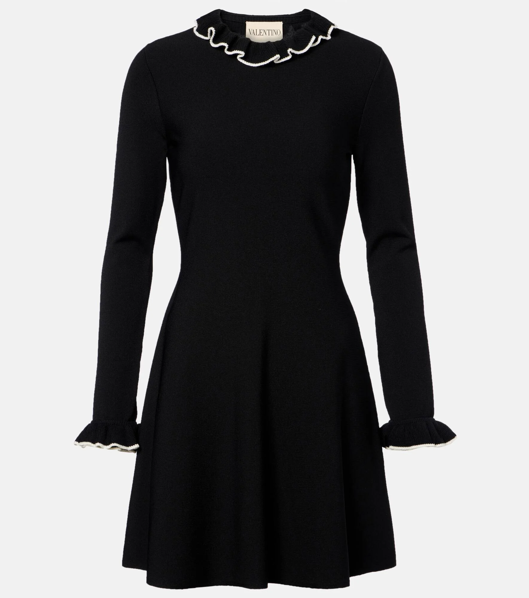 ruffled-collar mini dress - 1
