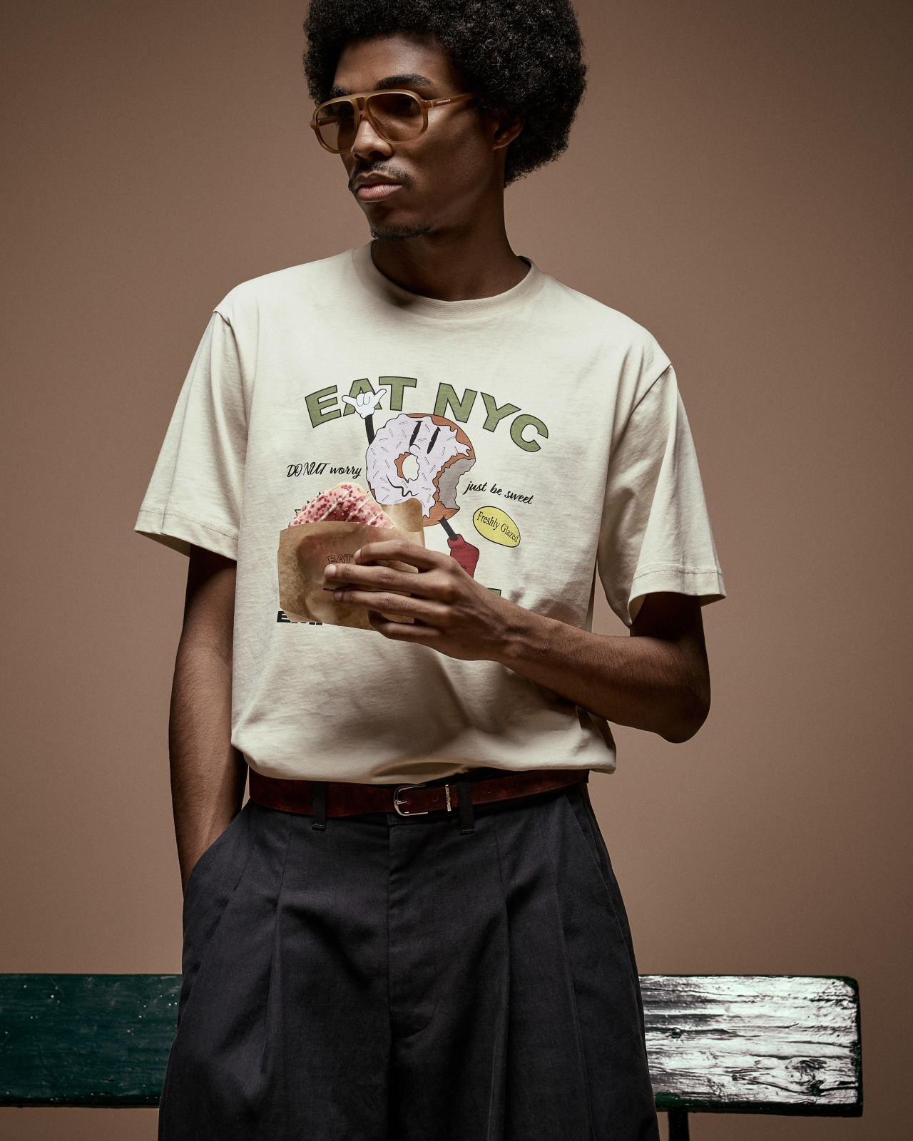 NEW YORK CAPSULE COLLECTION EAT NYC PRINT JERSEY T-SHIRT - 6