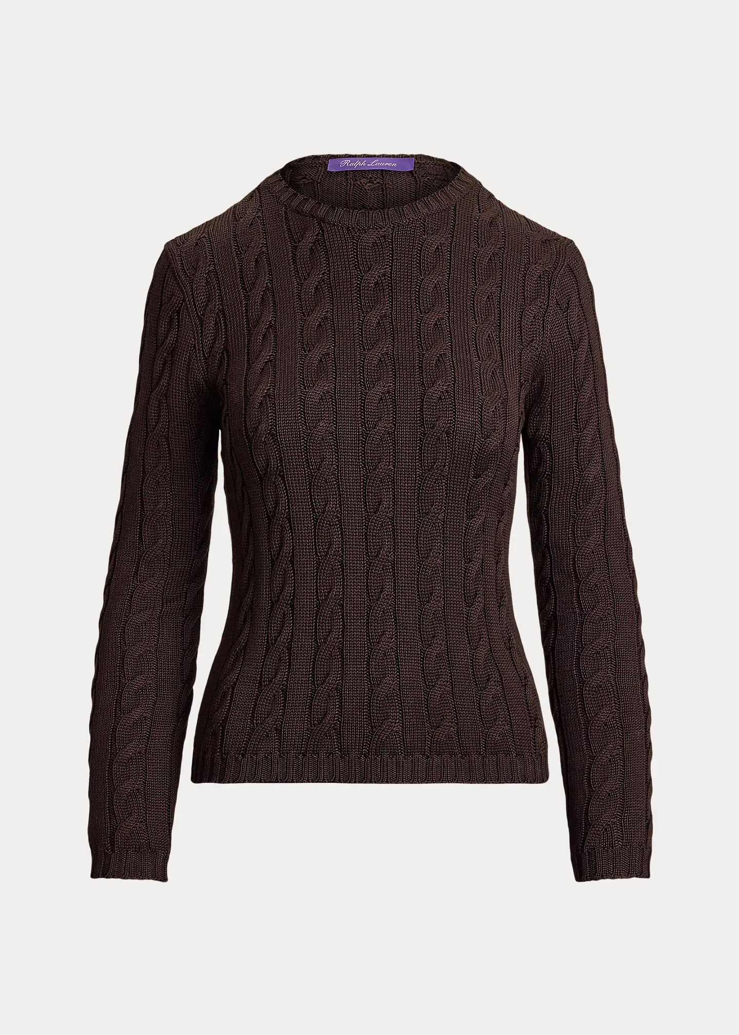 Cable-Knit Silk-Blend Crewneck Sweater - 1