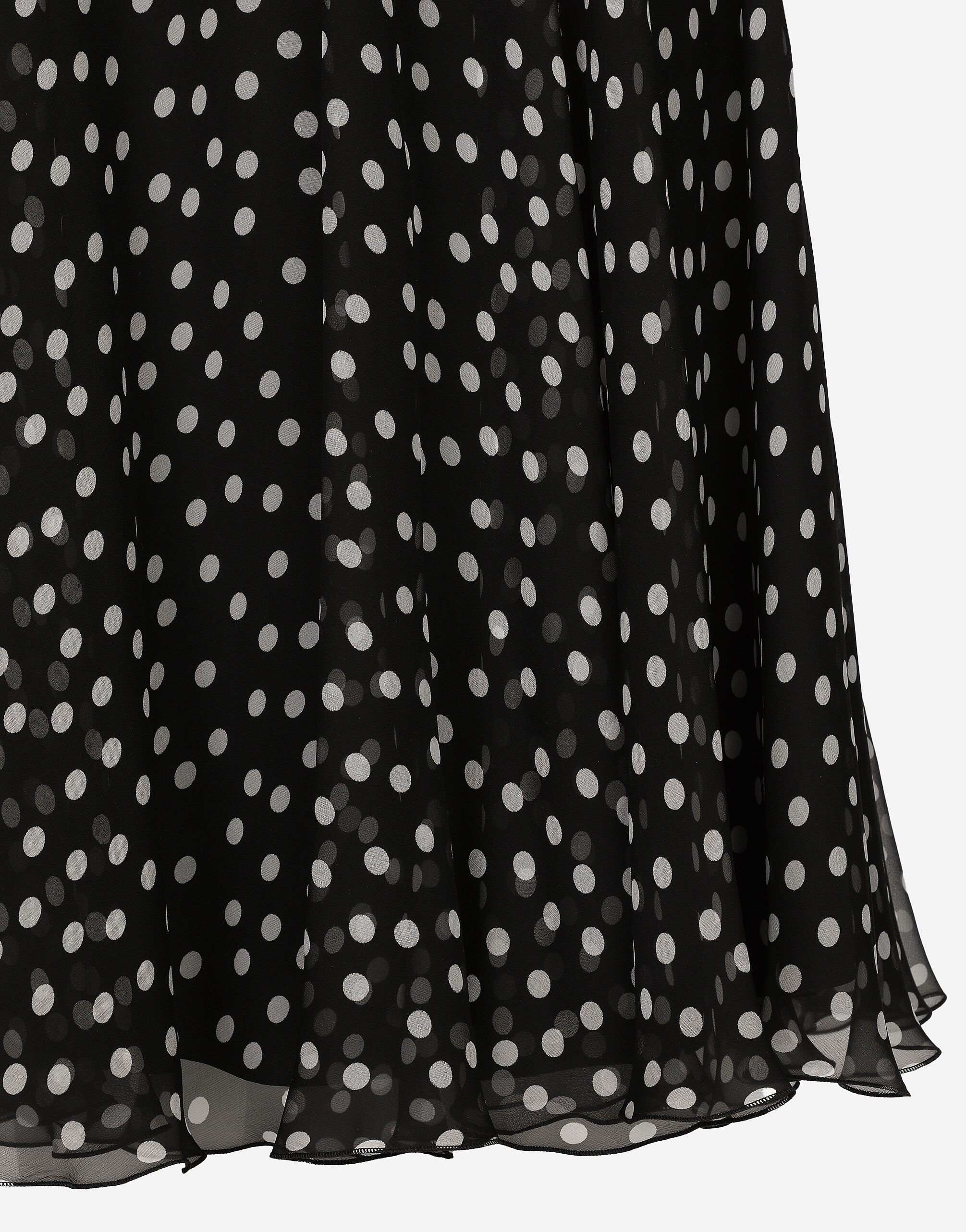 Polka-dot one-shoulder chiffon dress - 5
