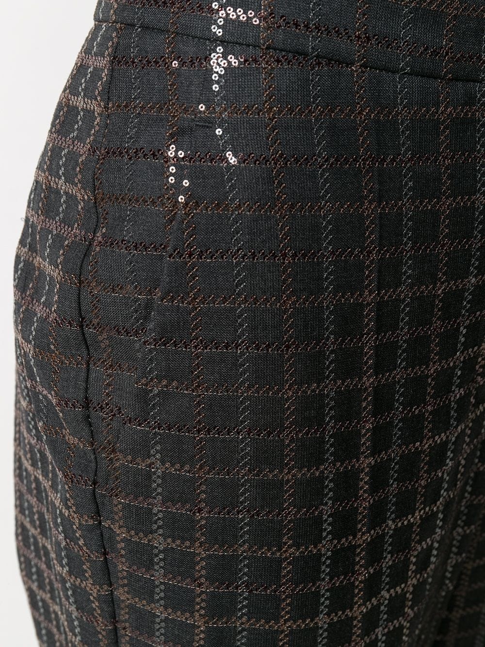 sequinned checkered tapered trousers - 5