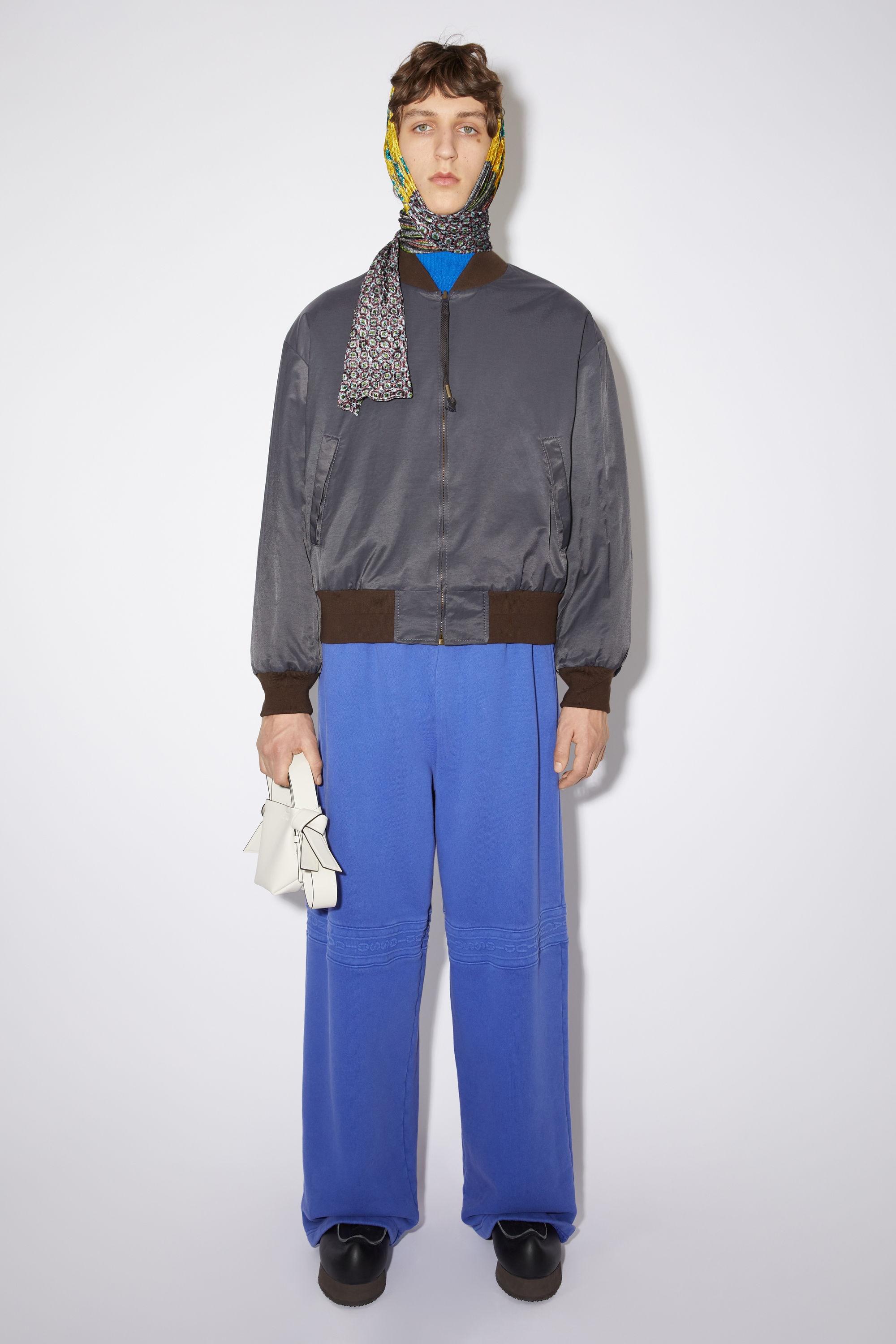 Reversible patch bomber jacket - Anthracite grey - 4