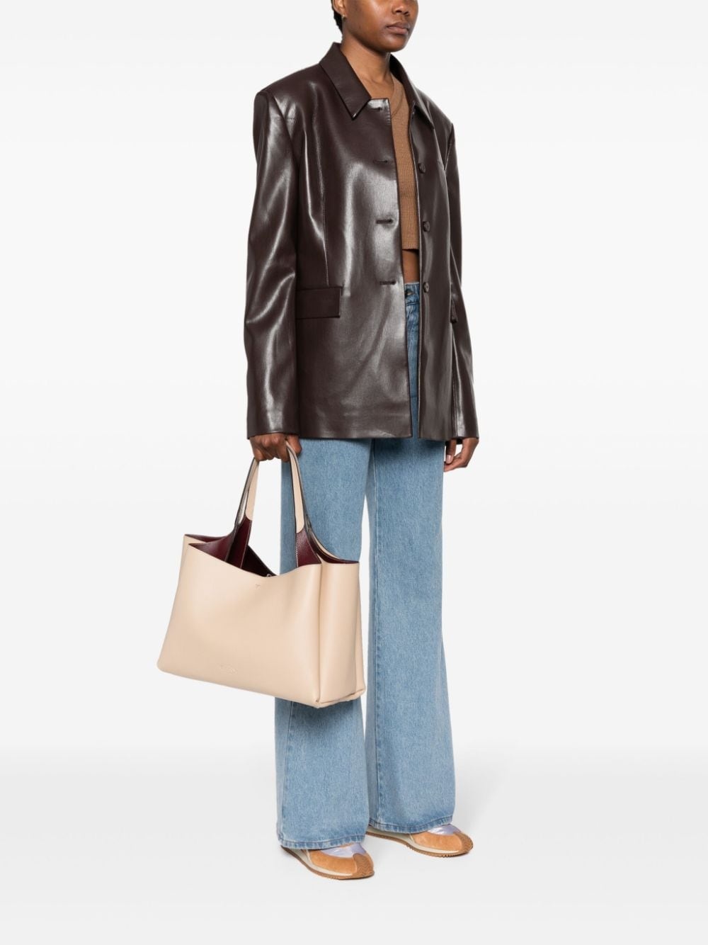 medium leather tote bag - 2