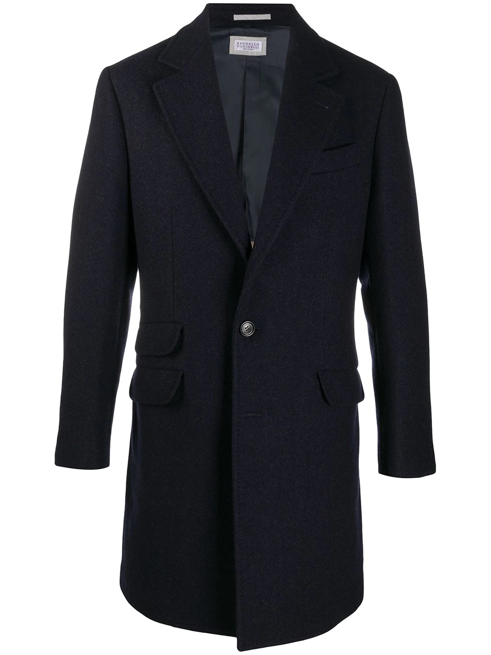 long-sleeve wool coat - 1