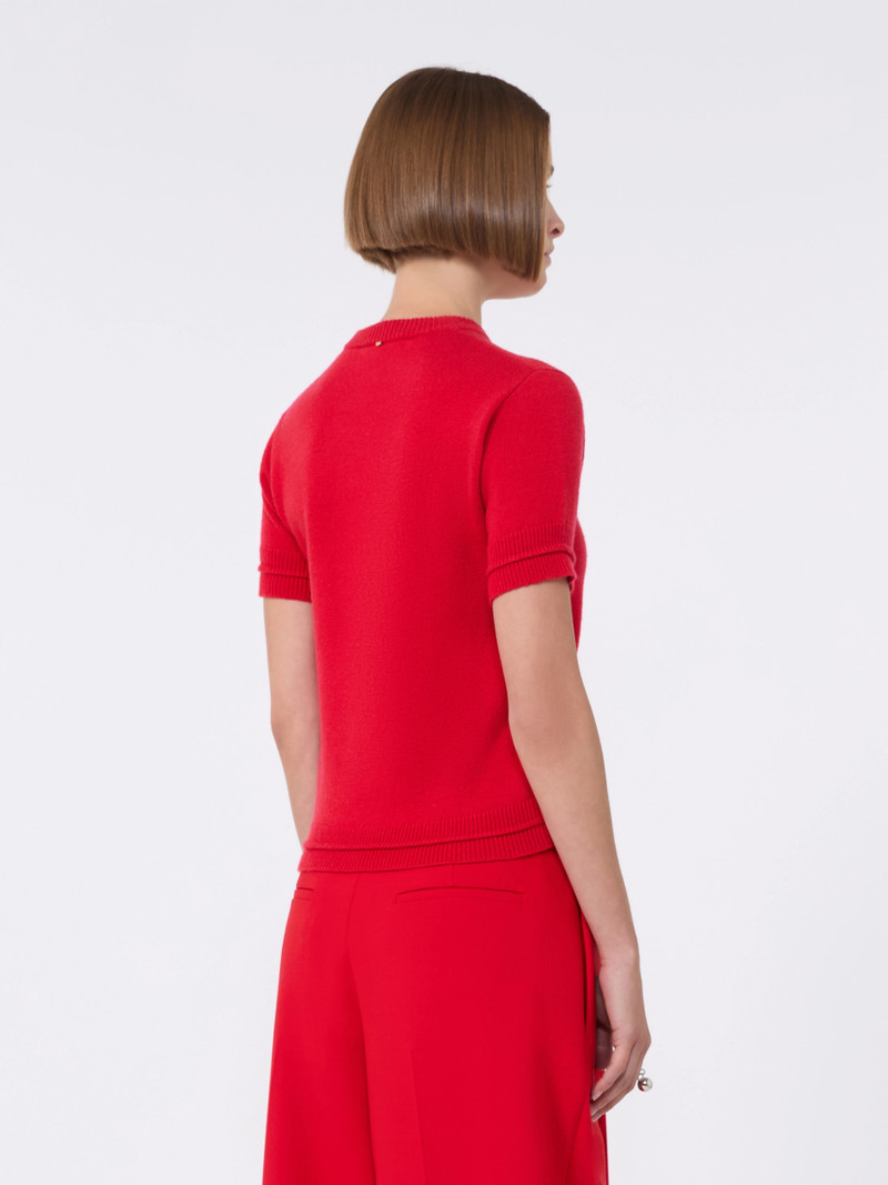 RUPIA Wool and cashmere-knit T-shirt - RED 4