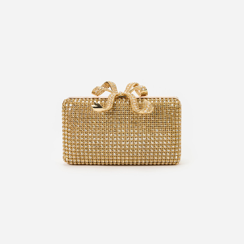 Gold Crystal Box Clutch 1