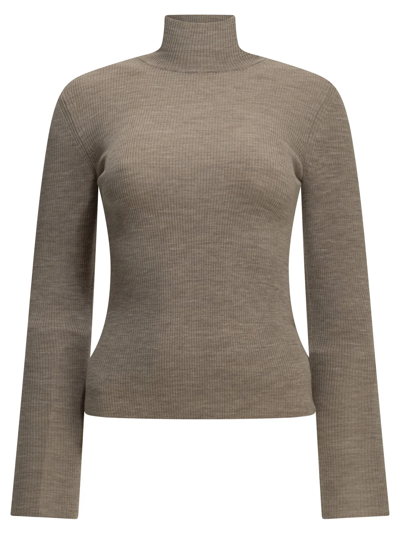 Max Mara Virgin Wool Turtleneck Sweater Beige - 1