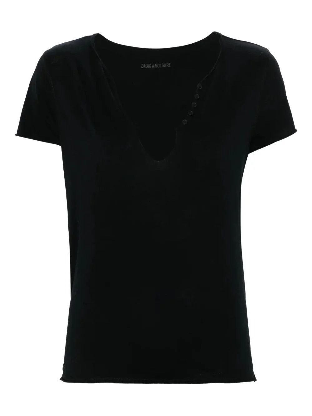 V-neck cotton T-shirt - 1