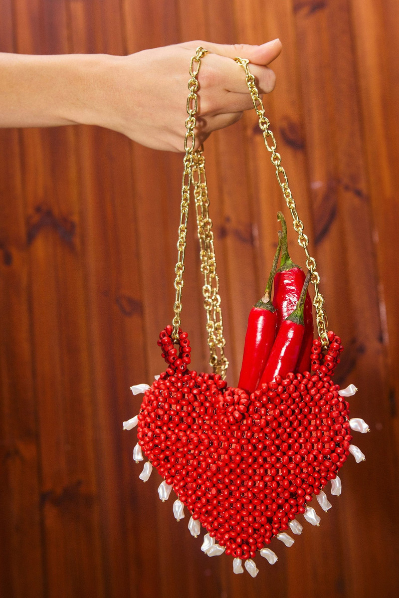 ALÉMAIS Carmelo Beaded Heart Bag outlook